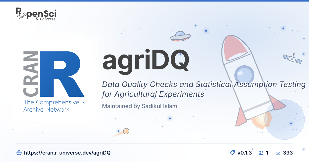 agriDQ: Data Quality Checks and Statistical Assumption Testing for ...